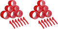 Bella Sleep + Spa Self Grip Hair Rollers - 3 Medium & 3 Large Curlers with Clips, 12-Piece Set, Red (Pack of 2) by BellaSleepSpa