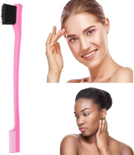 6Pack Double Sided Edge Control Hair Brush，Pink Purple Black - Image 3