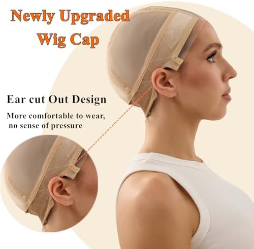 Xiushumyi Lace Wig Cap for Women,Non-Slip Grip Cap Make Your Wigs Glue Free,Wig Caps with Built-in Adjustable Velvet Band for Keeping Wigs in Place (Nude, M) - Image 2