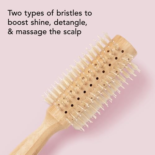 The Hair Edit Sleek Goddess Boar Bristle Bamboo Vented Round Hairbrush - Image 5