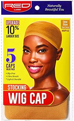 Red by Kiss Stocking Wig Cap 5 PCS (Dark Beige) - Image 2
