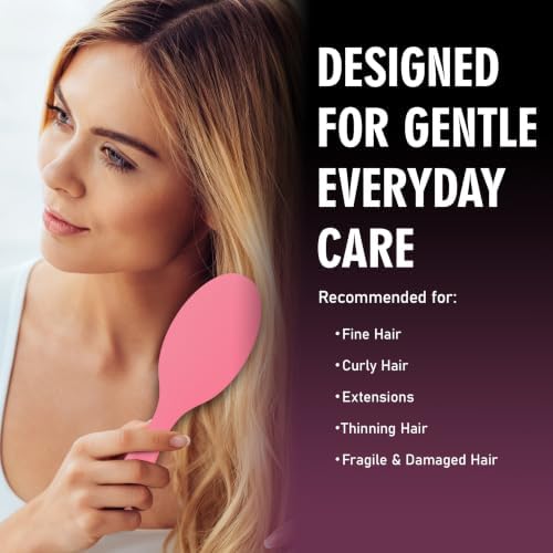 EAGLE FORTRESS Boar Bristle Hair Brush for Fine Hair & Extensions, Rose - Image 2