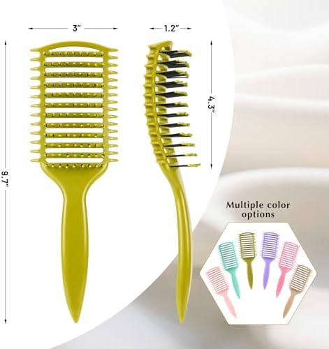 Curl Defining Brush, Vented Curly Hair Brush for Effortlessly Detangling Shaping and Defining Women's Men's Curls on All Wet or Dry Hair Types, Reduces Frizz (Matcha Green) - Image 6