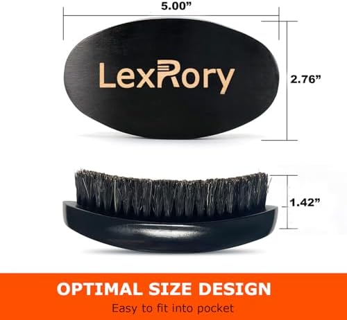 Soft Wave Brush for Men 360 - LexRory Curved Boar Brushes for Wavy Hair - Image 4