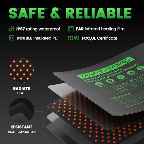 MARS HYDRO 48''x20.75'' Seedling Heat Mat with Thermostat Combo Set，Heating Pad for for Germination, Indoor Gardening, Greenhouse - Image 2