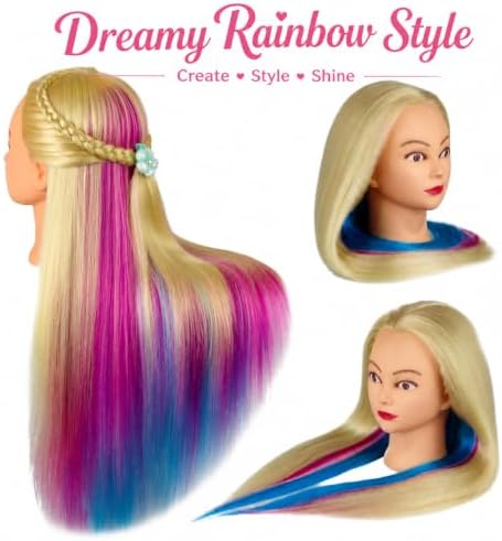 Mannequin Head with Hair 28" Doll Head for Hairdresser & Tripod Stand - Image 7