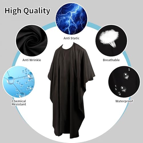 Professional Hair Cutting Cape(2 Pack), Salon Barber Cape with Adjustable Snap Closure - Image 2
