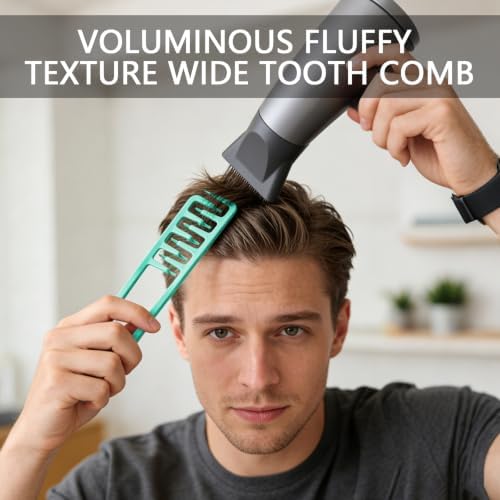 2PCS Texture Comb Wide Tooth Hair Styling Combs for Curly Hair Men Women - Image 3