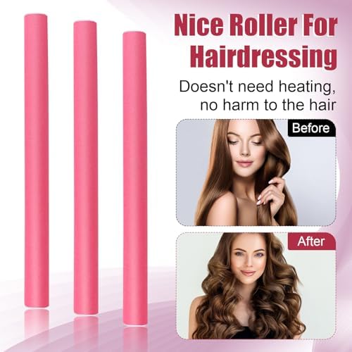 30 Pcs Heatless Hair Curlers 9.45 x 0.7 Inch Flexible Curling Rods Soft Foam Rollers No Heat Bendable Hair Rods Roller for Women Short Medium Long Hair, Sleep-In (Random Color) - Image 3