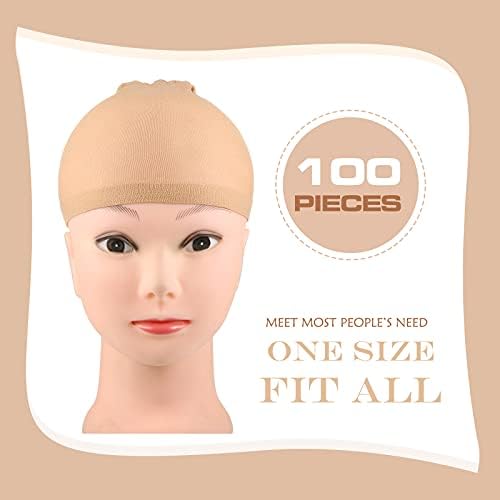 Waydress 100 Pcs Wig Caps Nylon Stocking Caps Elastic Stretchy,Black - Image 2