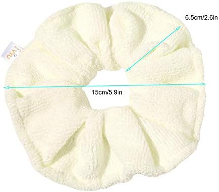 Ivyu Microfiber Hair Drying Scrunchies Towel Fiber - Buns Large Big Jumbo Scrunchie for Curl Hair for Shower Wet Anti Frizz Hair Products Absorbent Fast Terry Cloth Sleep Scrunchy for Women Girls - Image 5