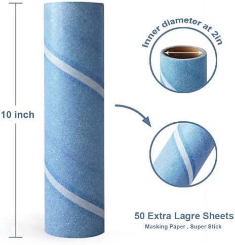 Leo 10-Inch Wide Lint Roller Refills, 6 Rolls with 50 Sheets Each (300 Sheets Total), Extra Sticky for Pet Hair, Carpet & Floor Cleaning - Image 2