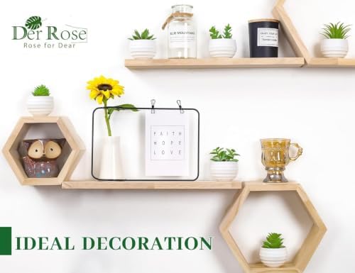 Der Rose 6 Pack Succulents Fake Plants for Bedroom Bathroom Home Decor - Image 3