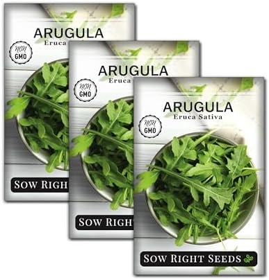Sow Right Seeds - Arugula Seed for Planting Outdoors or Indoors Garden 3pk by SowRightSeeds