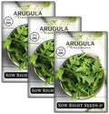 Sow Right Seeds - Arugula Seed for Planting Outdoors or Indoors Garden 3pk by SowRightSeeds