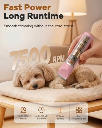 Veeconn 4 in 1 Dog Clippers Grooming Kit with Paw Hair Trimmer for Cat Pet - Image 4