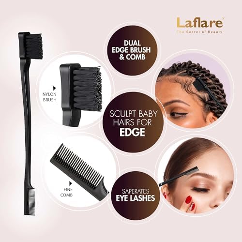 Laflare Braiding Rack for Hair with Comb set & Braid Gel Wristband & Hair clip, Hair Rack (Hair Extension Holder with 60 Pegs,) with Hair Braiding Accessories (PPCOM4) - Image 4
