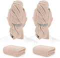 2 Pack Microfiber Hair Towel XL 41" x 24" Fast Dry, Soft, Absorbent by BEofferDirect