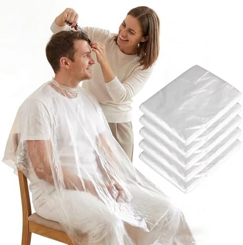 50 Pcs Disposable Hair Salon Capes, 35.4×51.2 Inches Waterproof Hairdressing Cape for Hair Stylist by Unknown