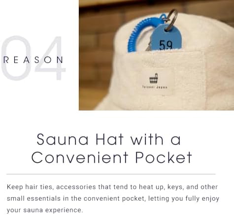 Sauna Hat – Japan's Original Bucket-Style Sauna Cap, Terry Cloth, Wide-Brim Heat & Hair Protection, Pocket, Machine Washable, Unisex (Yellow) - Image 6