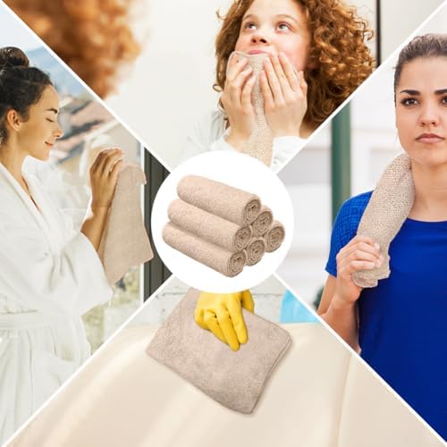 Orighty 6-Pack Brown Hand Towels, 16x28 inch Microfiber Gym Towels - Image 7