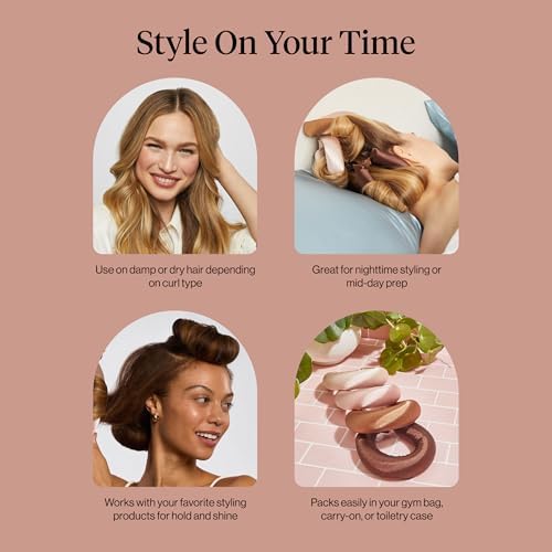 Kitsch Satin Flexi Rods, Heatless Curling Rod - 4pcs, Rosewood - Image 6