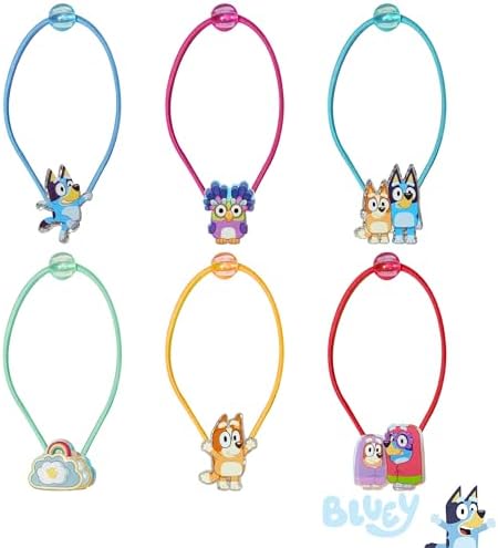 LUV HER Bluey Elastic Hair Ties for Girls - Multicolored, Durable Elastic - Pack of 6 - Ideal Hair Accessories for Ponytails & Buns, Ages 3+ - Image 2