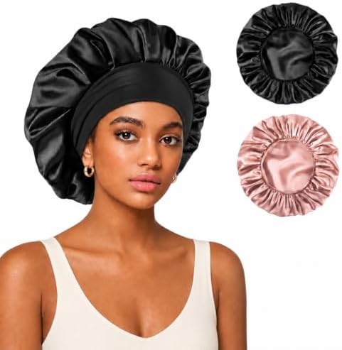Yanideer 2 Pack Satin Bonnet for Sleeping Double Layer by Yanideer