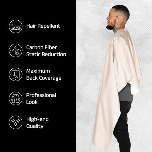 Barber Strong The Barber Cape Haircut Cover for Men, Hair Repelling and Static-Reducing Material, Water Resistant Fabric - Image 3