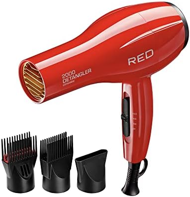 Kiss Products Red Detangler Dryer Plus 3 Attachments, 1.75 Pound by REDbyKISS