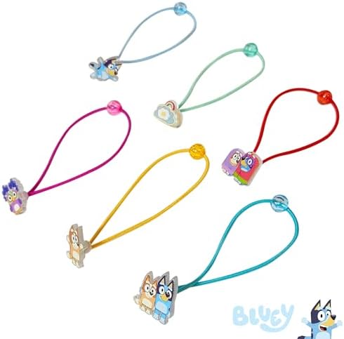 LUV HER Bluey Elastic Hair Ties for Girls - Multicolored, Durable Elastic - Pack of 6 - Ideal Hair Accessories for Ponytails & Buns, Ages 3+ - Image 4