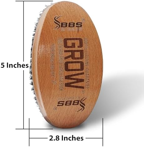 GROW Beard Brush & 360 Wave Brush for Men - Natural Boar Bristle For Fuller, Thicker Hair, Beard & Mustache - Premium Full-Size to Exfoliate, Strengthen Hair, Stimulate & Boost Growth - Image 2