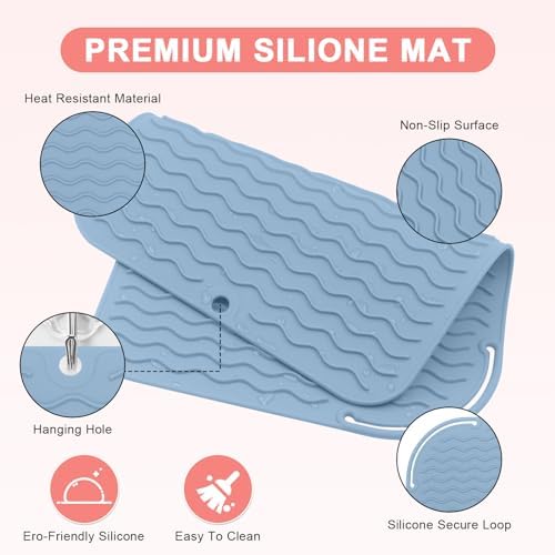 Suafrnut Plus Size Silicone Heat Resistant Mat for Hair Tools(12" x 9") - Image 3