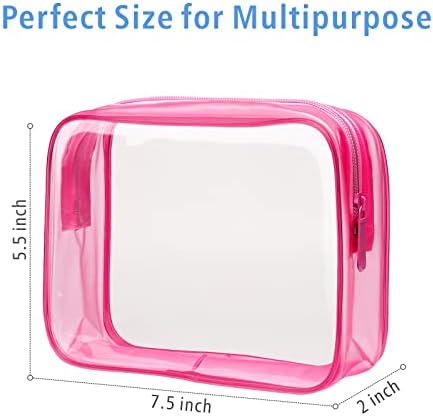 PACKISM Clear Makeup Bag for Travel - TSA Approved Toiletry Bag, Hot Pink - Image 3