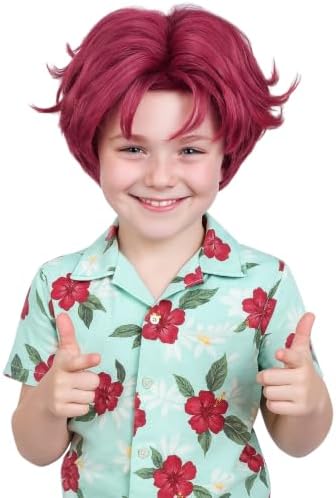 PUREHAIR Kids Short Hot Pink Wig with Tattoos for Boys Costume by PUREHAIRDIRECT