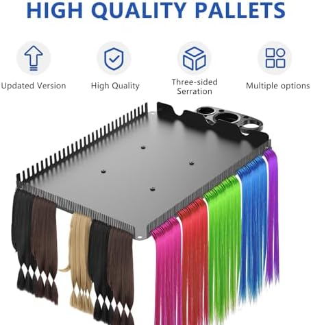 ZHOOGE Hairstylist Rolling Cart, Salon Trolley With Storage Platform and Hair Separator Stand, Coloring Tray With Dye Bowls and Tools, Black - Image 4