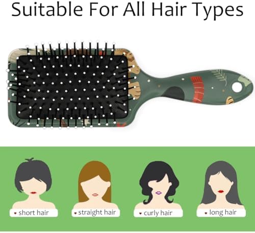 Hair Curler Brush Dog Christmas Candy Detangling Hair Brush for All Hair Types,Hair Straightener Brush Wet and Dry Hair for Adults and Hair Brush for Women - Image 3
