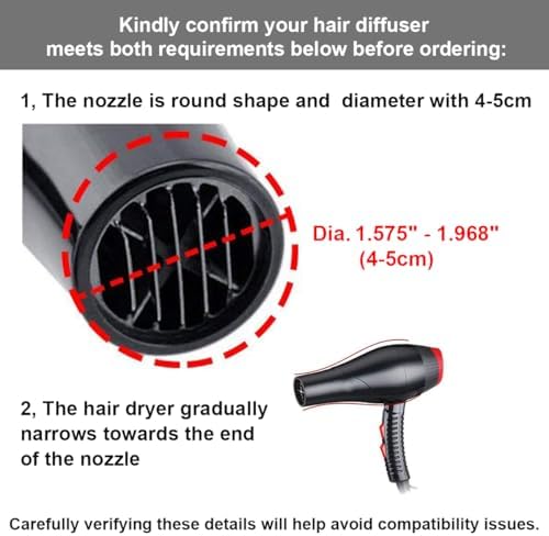 KingKam Collapsible Silicone Hair Diffuser for 1.57-1.96 inch Nozzle - Image 4