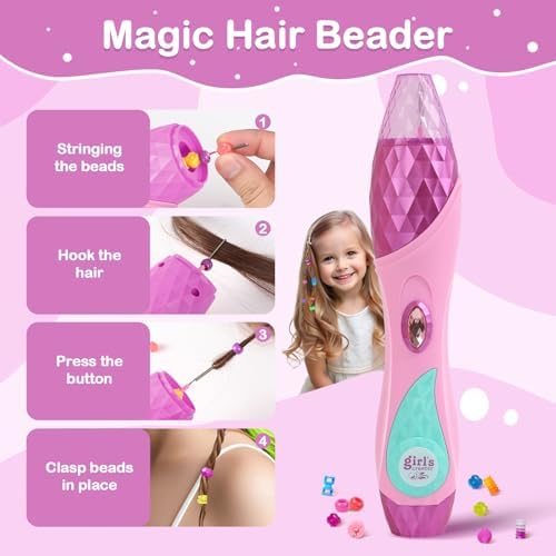 Yoloflix Hair Braiding Machine, Hair Salon Toys for Girls with Braider, Beads, Wig & Accessories, Kids Hair Styling Tool Toy Set, Christmas Birthday Toys Gifts for Girls - Image 3