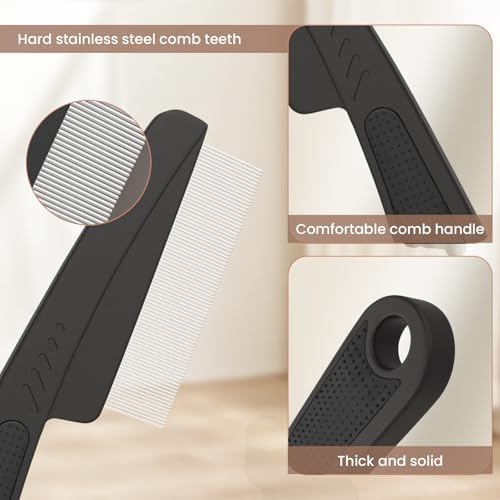 Dandruff Comb Removal Steel Fine Tooth Scalp Detox Hair Care Tool 3PC - Image 3