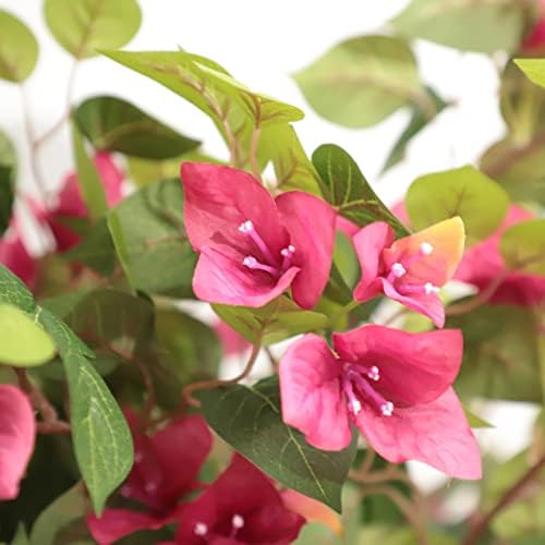 Damomo 5 Feet Artificial Bougainvillea Tree with Flowers in Plastic Pot Faux Blooming Tree for Decor Indoor or Outdoor Home Office, 1 PCS(63 inch) - Image 3