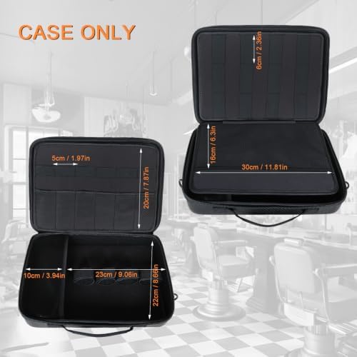 Professional Barber Case with Shoulder Strap, Hard Shell Travel Barber Bag for Clippers and Supplies, Shockproof Clipper Storage Case， Sleek Alternative to Barber Supplies Backpack (Case Only, Black) - Image 4
