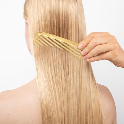 4 Pcs Comb Space Aluminum Hair Styling Comb Professional Set Stainless Steel Anti-static Flat Iron Fine Tooth Combs Metal Parting Combs for Women Men Supplies Beauty Tool(Golden) - Image 7