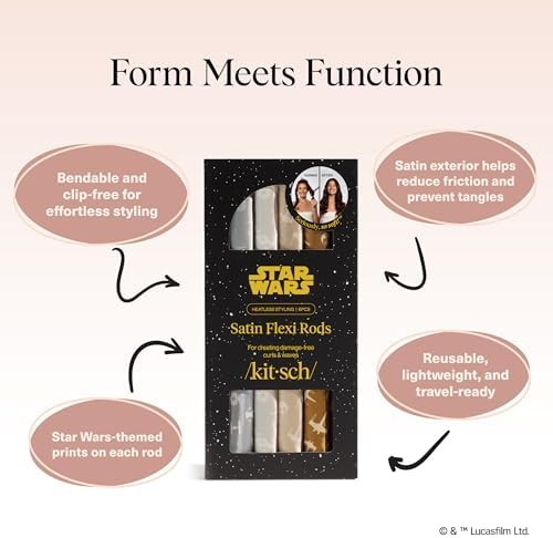 Kitsch x Star Wars Satin Flexi Rods, Heatless Curling Rod - 6pc Set - Image 3