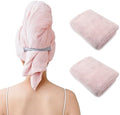 Microfiber Hair Wrap Towel for Women, Quick-Dry & Absorbent (2 Pack, Pink) by Netcken