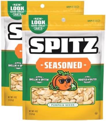 Spitz Pumpkin Seeds, Seasoned, 4 Oz Snack Bag (Pack of 2) by GetSnacksSipsDelivered