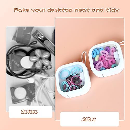 Hair Tie Organizer, Small Portable Hair Accessories Storage Can Be Stackable Or Hung On The Wall, Small Items Holder Hair Tie Organizer for Jewelry Hair Stuff Hair Clip Cotton Swab - Image 4