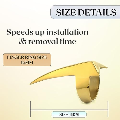 Quick Braid Aid Finger Parting Tool & Sectioning Set - Stainless Steel Braiding Tools for Durable Wig & Hair Extensions Installation, Beader (2pcs Gold) - Image 6
