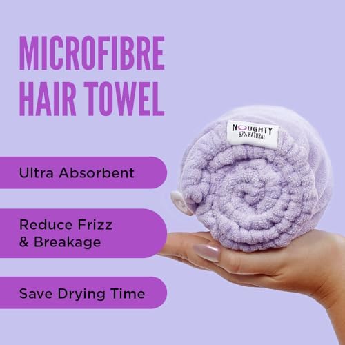 Noughty Microfiber Hair Towel Wrap, Purple - Image 3