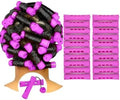 20pcs Perm Rods Set for Natural Hair Purple Plastic Cold Wave Rods Hair Curling Rollers with Steel Pintail Comb Rat Tail DIY Hairdressing Tools（20pcs Purple） by YOROSTAR